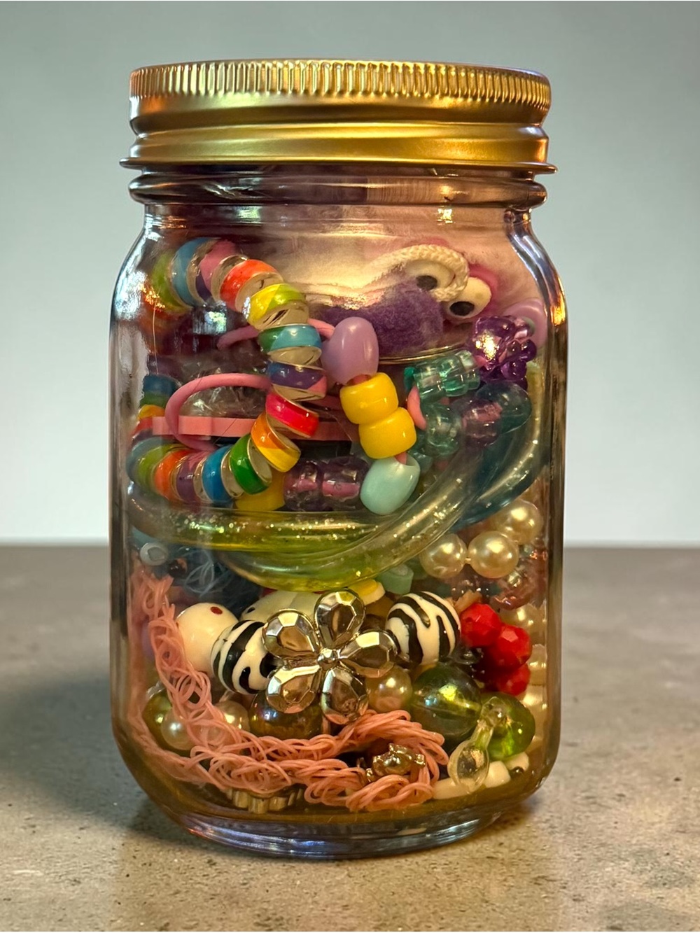 Girls mystery jewelry mason jar